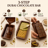 Moule à chocolat en silicone rectangulaire personnalisé Candyer, antiadhésif, sans BPA, certifié LFGB Platinum, pour chocolats à démouler facilement – Grande Vente