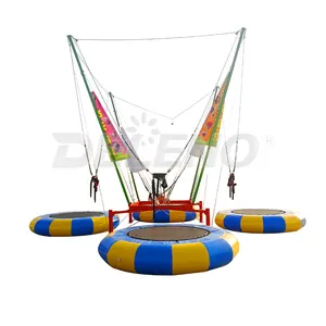 Portable Outdoor round Inflatable Bungee Trampoline for Sale for Amusement Parks Children's Bungee Jumping Equipment Trailer