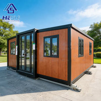 Casa Contenedor Prefabricada Expandible de Lujo de 40/20 Pies para 1, 2, 3, 4 o 5 Dormitorios, Móvil, Independiente y sin Conexión a Redes (Granny Flat)