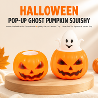 Jouet Squishy Citrouille d'Halloween Fantôme Pop-Up Doux à Presser Anti-Stress Fidget Cadeau pour Enfants et Adultes Idéal pour Fêtes et Vente au Détail