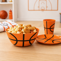 Bol en mélamine de 6 pouces, thème basket-ball, vaisselle pour bar sportif, événement, service de collations