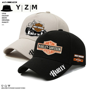 Gorra de Béisbol Ajustable de 5 Paneles de PVC con Protección Solar para Entusiastas de Motocicletas Harley, Modificadas para Off-Road - Product Image 1