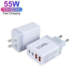 55W Fast Charging 4 Ports Multiple Charger Dual <b>USB</b>-A Plug 2 PD20W QC3.0 Power <b>Adapter</b> <b>Type</b>-<b>c</b> Power Supply for iPhone Samsung - Product Image 1