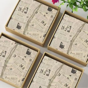 Carta da Imballaggio in Pelle Bovina Stile Giornale Inglese Retrò. La scelta ideale per confezioni regalo e floreali in stile artistico. Aggiunge una Forte Resistenza - Product Image 2