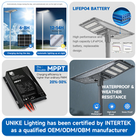 Lámpara Solar LED Integrada Todo en Uno para Exteriores, Resistente al Agua IP65, 100W 200W 300W 400W, Más Vendida