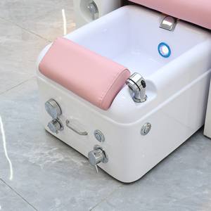 Chaise de manucure et pédicure rose de luxe avec lumière LED, chaise multifonctionnelle pour spa des pieds pour salon de beauté - Product Image 6