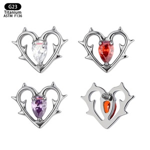 Clous d'oreilles en titane G23 avec incrustation de zircon 7,4 mm, bijoux de piercing pour usage quotidien - Product Image 5