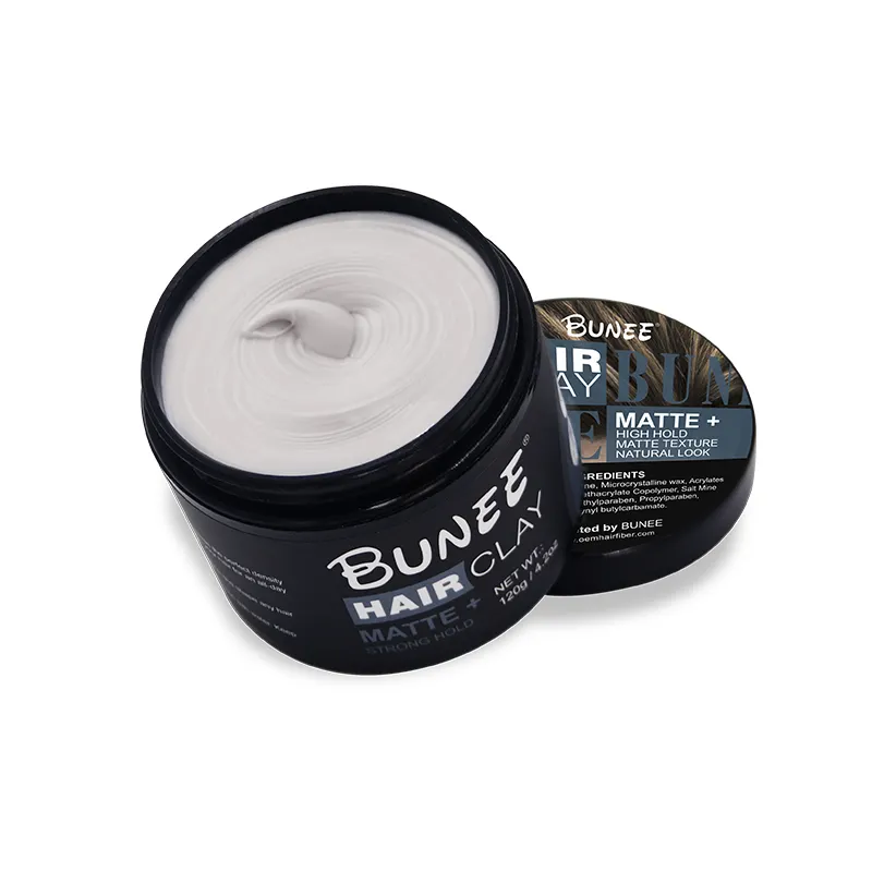 120g BUNEE Private label Barber styling products Strong hold Men hair styling MUSK matte hair clay paste