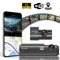 Caméra de tableau de bord universelle 4K avec GPS, double objectif avant et arrière, prise en charge de la carte SD, 4G intelligent avec application mobile et enregistreur vidéo, garantie 1 an