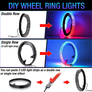3pcs ba hàng RGB Giấc Mơ Màu đuổi dòng chảy cho <span class=keywords><strong>Polaris</strong></span> Súng cao su 3 Wheeler LED bánh xe Nhẫn Đèn Bluetooth + Điều khiển từ xa - Product Image 3