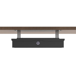 JH-Mech Tiroir de bureau avec étagère pour ordinateur portable et <span class=keywords><strong>tablette</strong></span> 15 pouces Tiroir de bureau ultra fin en acier noir - Product Image 3