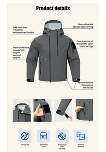 Chaqueta Impermeable Personalizada de Tres Capas, Cortavientos, Transpirable, para Montañismo, 20000 mm, Chaqueta para Lluvia - Product Image 3