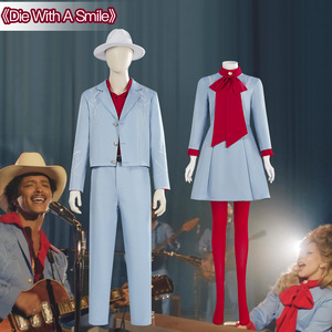 Costume Cosplay Anime 'Die With a Smile' Lady Bruno Mars, Abito Blu Elegante per Festa di Halloween, Outfit per Uomo e Donna con Accessori - Product Image 2