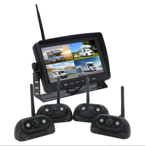 <span class=keywords><strong>7</strong></span> Zoll Kabelloses 4-Kanal-Fahrzeug-Quad-Split-Screen-Monitor BSD-Alarmsystem 2,4GHz Rückfahrkamera Wasserdichtes LKW-Totwinkel-Kit - Product Image 1