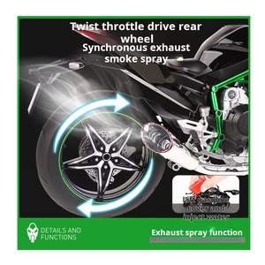 Modelo a Escala 1/6 de Metal HY-M6 KMM <span class=keywords><strong>Highway</strong></span> <span class=keywords><strong>Racer</strong></span>, Motocicleta Kawasaki H2R con Batería de Litio de 110V, Regalo para Adultos y Niños - Product Image 3
