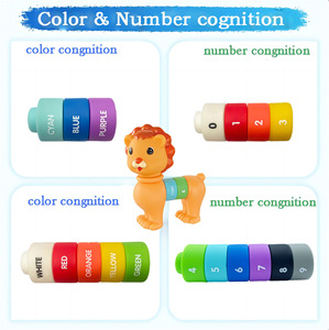 Juguete Educativo de Ensamblaje Yuglow de Goma Suave con Números y Animales: Perro, Jirafa, Elefante, León, <span class=keywords><strong>Caballo</strong></span>, Bloques de Construcción para Aprendizaje Temprano - Product Image 2