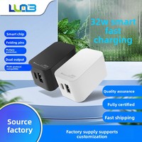 Adaptateur de charge rapide USB + Type-C double port 30W PD, pliable, portable, sûr, charge rapide pour smartphone et appareil photo