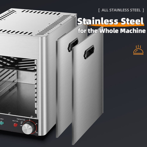 Horno Asador de Sobremesa de Acero Inoxidable con Parrilla de <span class=keywords><strong>Carne</strong></span> de Calor Radiante Superior <span class=keywords><strong>y</strong></span> Salamandra Compacta Portátil - Product Image 2