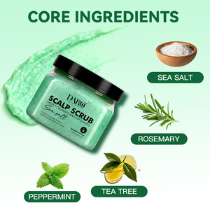 Crema Exfoliante para el Cuero Cabelludo <span class=keywords><strong>DARO</strong></span> con Aceite de Menta y Aceite de Romero, Hidratante, Nutritiva y Reparadora para Cabello Dañado y Teñido - Product Image 3