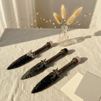 Flèches en obsidienne de haute qualité, modèle de couteau de l'âge de pierre, obsidienne martelée à la main, dague en cristal, amulette, souvenirs, cadeaux