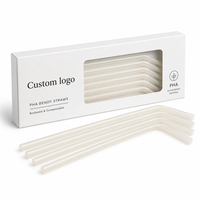 Pailles biodégradables PHA personnalisables en gros, pailles pliables robustes et compostables pour le thé Boba, la restauration et les restaurants