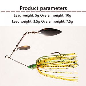Vente en gros d'usine, leurres de pêche jigging 3,5g 5g, <span class=keywords><strong>chatterbait</strong></span>, spinnerbait, leurres de pêche en métal avec tête en plomb et jupes - Product Image 2