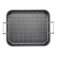 Ensemble de plats de cuisson en acier au carbone personnalisés en usine avec plat à rôtir et grille, plats de cuisson écologiques pour la cuisson au four