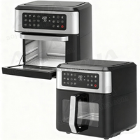 Machine à pizza saine 2 en 1 et four à friteuse à écran numérique rôtisserie double four à micro-ondes friteuse à air en acier inoxydable en gros