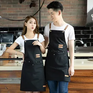 Cooking Custom Canvas Chef Restaurant Waiter Aprons Holiday Basic Bib Cheap Organic Painting Apron Kitchen