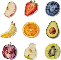 Acryl Fruit Slice-bladwijzers Doorschijnende semi-transparante paginamarkering Leuk boekaccessoire voor lezers, leraren, schrijvers