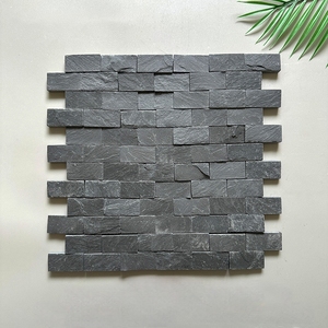 Azulejos Negros Antiguos 3D Cóncavo-Convexos, <span class=keywords><strong>Piedra</strong></span> de Pizarra Cultural Ecológica <span class=keywords><strong>para</strong></span> Interiores, <span class=keywords><strong>Fachada</strong></span> <span class=keywords><strong>Exterior</strong></span> de Hotel o Villa, Azul - Product Image 1