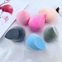 Éponge de maquillage en microfibre velours ultra douce personnalisée en gros, logo de marque privée, OEM, en vrac, applicateur de fond de teint, utilisation sèche et humide