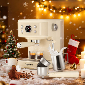 เครื่องชงกาแฟเอสเพรสโซ่กึ่งอัตโนมัติรุ่น 04E ทำจากอะลูมิเนียม เหมาะสำหรับใช้ในบ้าน สำนักงาน โรงแรม ขายดี ใช้ไฟ 220V/120V - Product Image 1