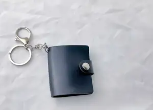 Cá nhân puleather bề mặt chèn PVC hình ảnh cuốn sách Móc Khóa Mini khung Album Ảnh Album Keychain ảnh Mini Album móc khóa