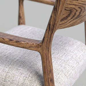 Fauteuil rembourré en bois de zèbre écologique de style rustique moderne Japandi, bois de teck de haute qualité pour hôtel, café, restaurant, appartement - Product Image 6