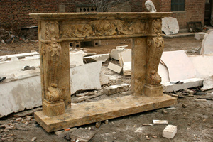 Tùy chỉnh đá trong nhà mantel trang trí nội thất bằng đá cẩm thạch lò sưởi Surround tự nhiên bằng đá cẩm thạch màu vàng lò sưởi với giá thấp - Product Image 3