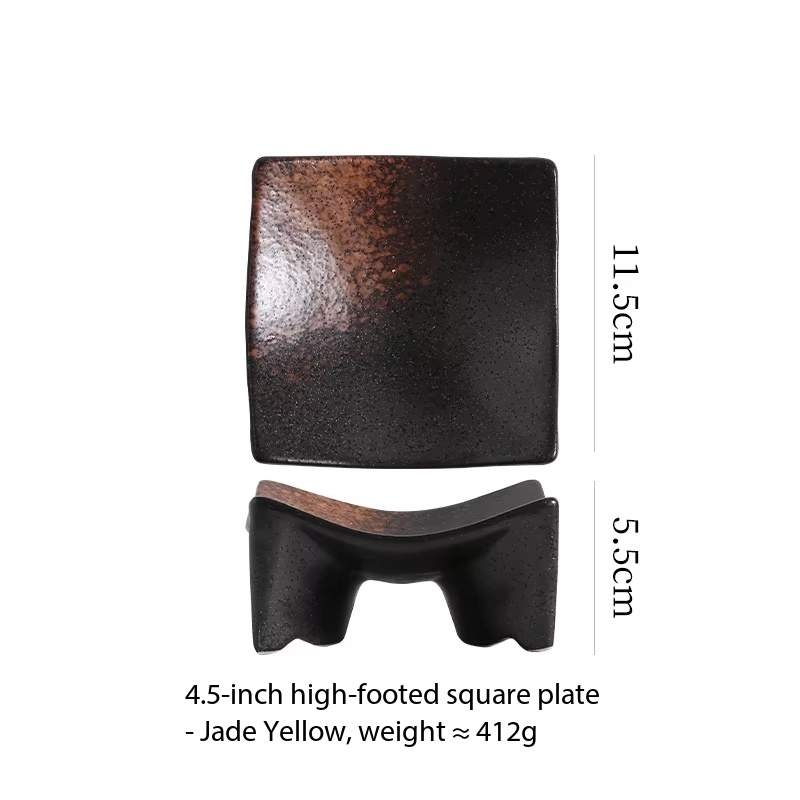 plato de cuatro patas-4 amarillo jade