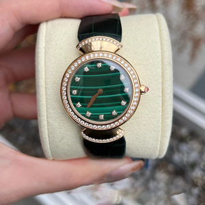 Reloj de Pulsera de Lujo para Mujer, con Cuarzo, Bisel de Diamantes, Esfera de Nácar, Correa de Cuero Premium, Elegante - Product Image 2
