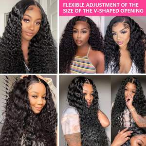 Vendeurs de cheveux en gros Perruque en partie en V Futura Fibre brute <span class=keywords><strong>Ghost</strong></span> <span class=keywords><strong>Bond</strong></span> 200 Densité Perruques vietnamiennes sans colle Adhésif prédécoupé préplumé - Product Image 6