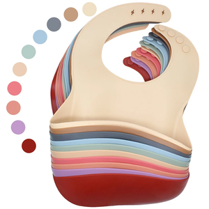 Toddlers Adjustable <strong>Bibs</strong> BPA Free Soft <strong>Bibs</strong> Waterproof Food Catcher Silicone <strong>Bibs</strong> for <strong>Babies</strong> Eating With <strong>Large</strong> Pocket - Product Image 1