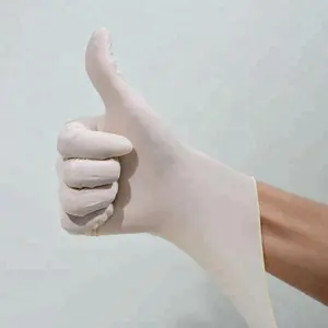 Gants jetables libres de latex de poudre non stérile d'examen médical blanc