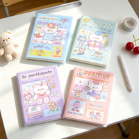 Carnet à couverture PVC 100K, 82mm*112mm, 80GSM, 100 feuilles, motif ours mignon, ligné, mini format de poche, 480 pièces/carton, vente en gros