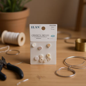 Cuentas de concha Ilan de 10 mm, redondas, de color natural, para manualidades, fabricación de joyas, 9 piezas - Product Image 2