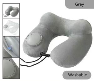 Almohada de Viaje Inflable Ajustable para Dormir en el Avión, Soporte para el Cuello, para Viajes Largos en Avión, Lavable - Product Image 2
