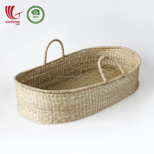 Cama de paja Natural tejida a mano, cesta de cambio de bebé Seagrass al por mayor - Product Image 1
