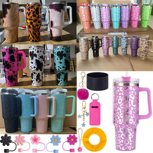 Directo de fábrica Venta caliente Vaso de acero inoxidable de doble pared con pajita Taza de 40oz con logotipo Vaso de viaje de 30oz Vasos de bebida - Product Image 1