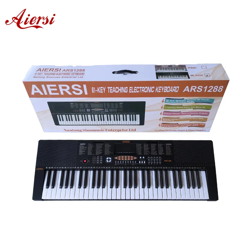 ready to shipping for China New Aiersi brand Keyboards 61 keys English Panel Black Keyboard Set