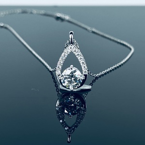 Luxury Oval Cut Lab Grown Diamond Pineapple Pendant <b>Necklace</b> 14K 18K Rose Gold Marquise Cluster Tropical Fine Jewelry - Product Image 4