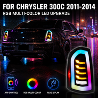 Feux arrière modifiés pour Chrysler 300C, avec éclairage LED RGB fumé, anti-jaunissement, contrôlés par Bluetooth.