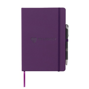 Rts A5 Pu Lederen <span class=keywords><strong>Notebook</strong></span> Paars Met Pennenlus En Elastische Band - Product Image 1